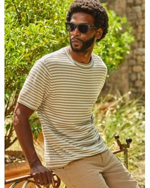 FatFace Rye Stripe Knitted T Shirt - Green