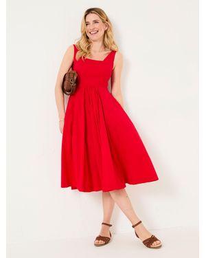 FatFace Maria Midi Dress - Red
