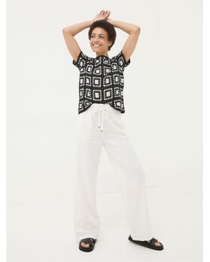 FatFace Iva Wide Leg Trousers - White