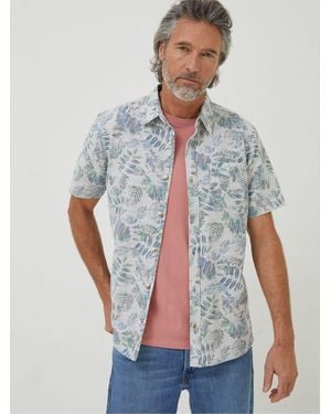 FatFace Fatface National Forest Leaf Print Shirt - White
