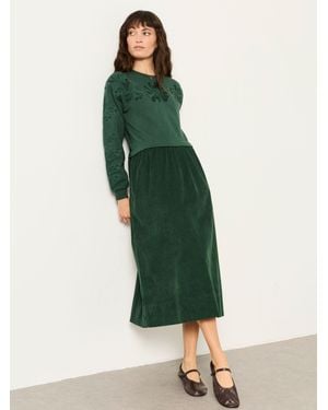 FatFace Fatface Pacey Petite Cord Contrast Midi Dress - Green