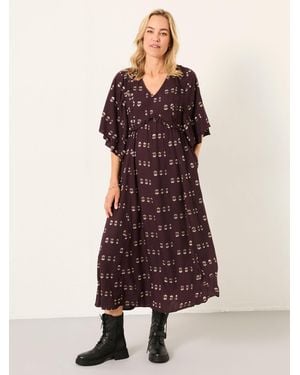FatFace Fatface Kim Regular Metallic Midi Dress - Purple
