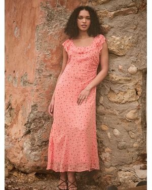 FatFace Fatface Sloane Scoop Neck Printed Dress - Pink