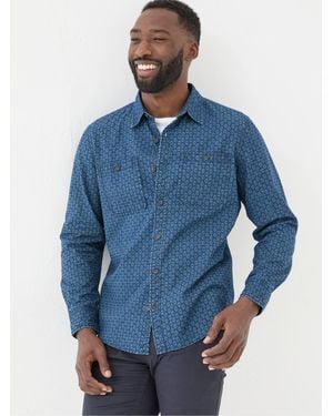 FatFace Fatface Geo Print Shirt - Blue