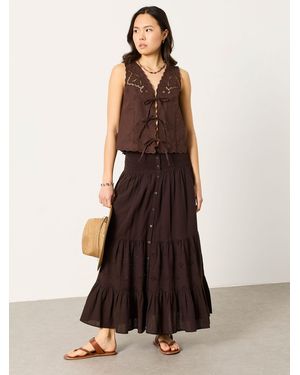 FatFace Fatface Rhea Cutwork Maxi Skirt - Brown