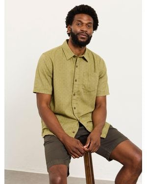 FatFace Fatface Short Sleeve Triangle Geo Print Shirt - Green