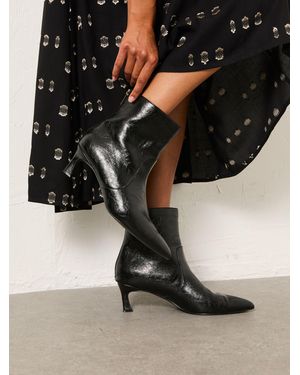 FatFace Fatface Patent Kitten Heel Ankle Boots - Black