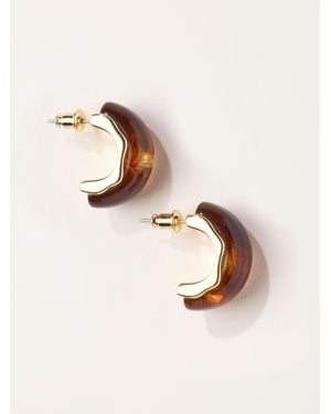FatFace Fatface Resin Hoop Earrings - Natural