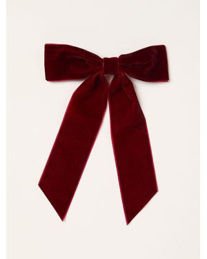 FatFace Fatface Velvet Hair Bow - Red