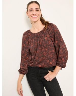 FatFace Fatface Lily Lily Circle Floral Top - Red