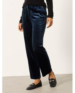 FatFace Tilly Petite Tapered Velvet Trousers - Blue