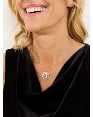 FatFace Leaf Circle Necklace - Black
