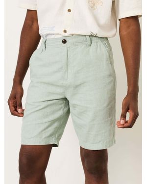 FatFace Fatface Salcombe Linen Cotton Shorts - Green