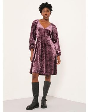 FatFace Fatface Em Regular Velvet Mini Dress - Pink