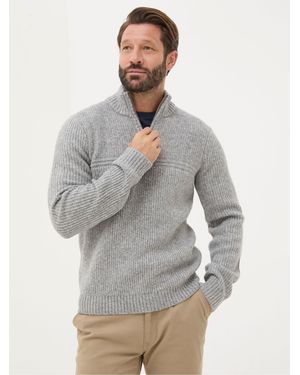 FatFace Calder Half Neck Jumper - Grey