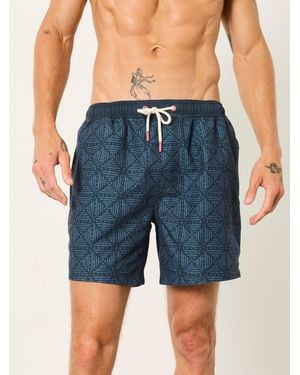 FatFace Fatface Geo Printed Swim Shorts - Blue