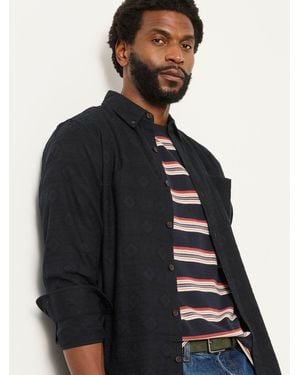 FatFace Fatface Wanson Long Sleeve Jacquard Pattern Shirt - Black