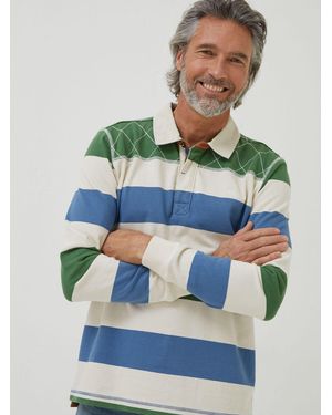 FatFace Fatface Block Stripe Rugby Shirt - Grey