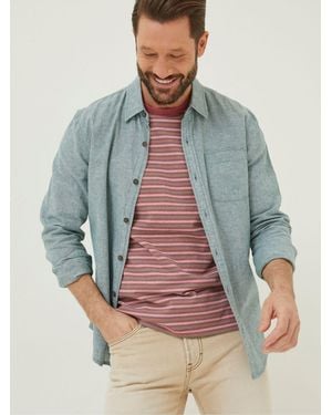FatFace Fatface Long Sleeve Bugle Linen Cotton Shirt - Grey
