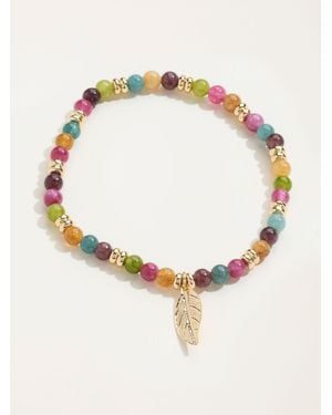 FatFace Fatface Multi Colour Leaf Bead Braclet - Natural