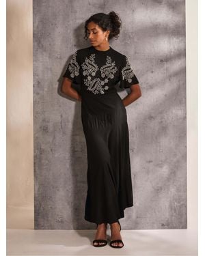 FatFace Margot Beaded Maxi Dress - Black