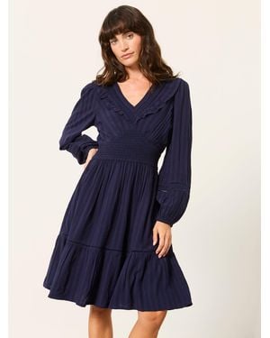 FatFace Fatface Pippa Petite Jacquard Dress - Blue