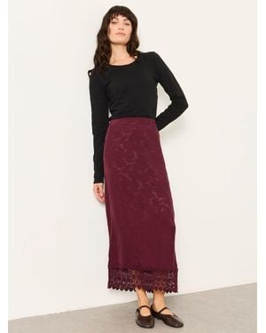 FatFace Fatface Sophie Regular Jacquard Midaxi Skirt - Red