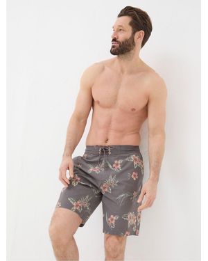 FatFace Fatface Camber Hibiscus Swim Shorts - Grey