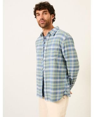 FatFace Elvin Long Sleeve Check Shirt - Blue