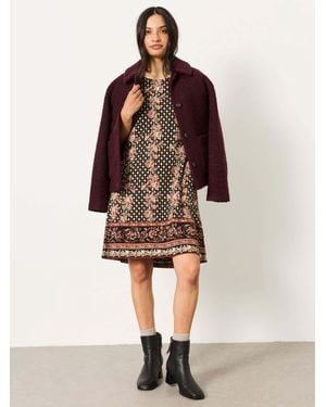 FatFace Simone Floral Jersey Dress - Brown