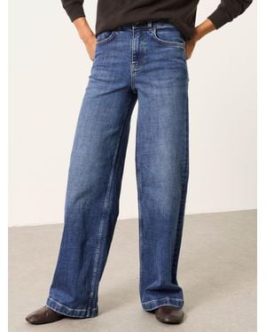 FatFace Welling Petite Wide Leg Jeans - Blue