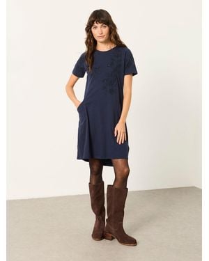 FatFace Simone Petite Floral Jersey Dress - Blue