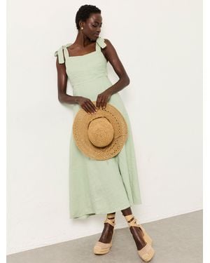 FatFace Fatface Delphine Regular Linen Midi Dress - Natural
