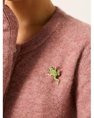 FatFace Frog Brooch - Brown