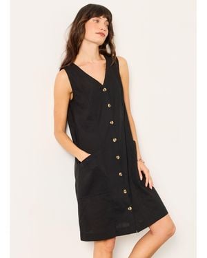 FatFace Fatface Jena Regular Linen Dress - Black
