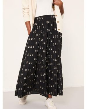 FatFace Fatface Willow Metallic Midi Skirt - Black