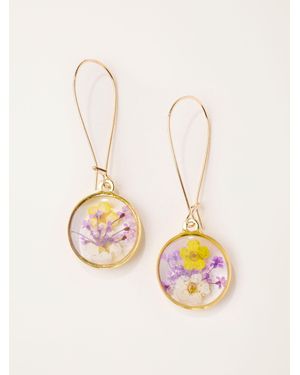 FatFace Pressed Flower Earrings - Natural