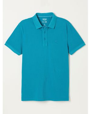 FatFace Fatface Short Sleeve Pique Polo Shirt - Blue