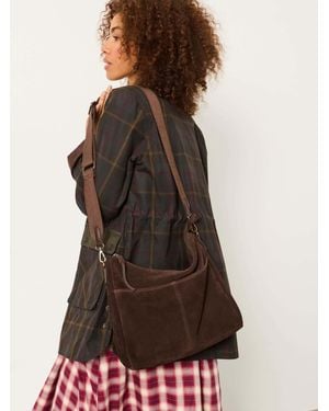 FatFace Polly 100% Suede Crossbody Bag - Brown