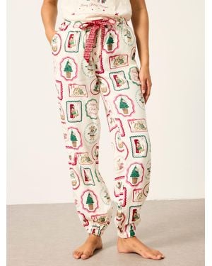 FatFace Shelter Harper Mouse Cuffed Pyjama Bottoms - Pink