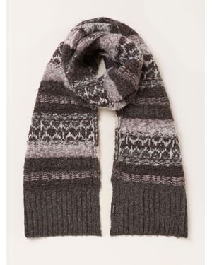FatFace Fatface Fairisle Brushed Scarf - Grey