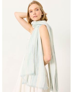 FatFace Festival Stripe Scarf - White