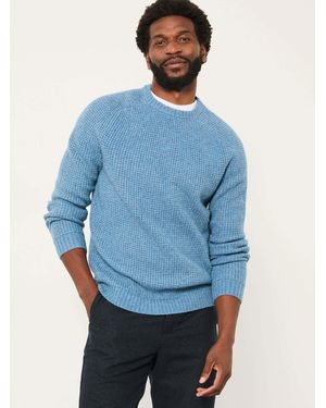 FatFace Calder Crew Neck Knitted Jumper - Blue