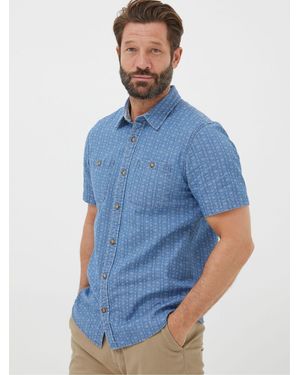 FatFace Fatface Geo Print Shirt - Blue