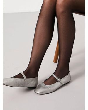 FatFace Fatface Leather Mary Jane Pump - Metallic