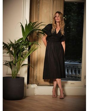 FatFace Fatface Tabitha Petite Textured Midi Dress - Black