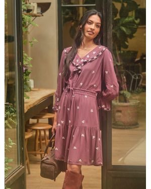 FatFace Fatface Orla Regular Embroidered Dress - Brown