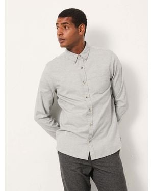 FatFace Fatface Tadlow Long Sleeve Herringbone Shirt - Grey