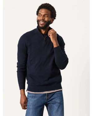 FatFace Rye Quarter Zip Knitted Jumper - Blue