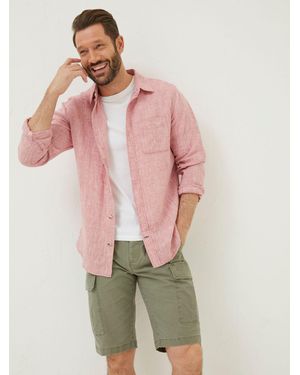 FatFace Fatface Plain Linen Shirt - Red